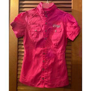 COOGI Pink Rhinestone Blouse — Small